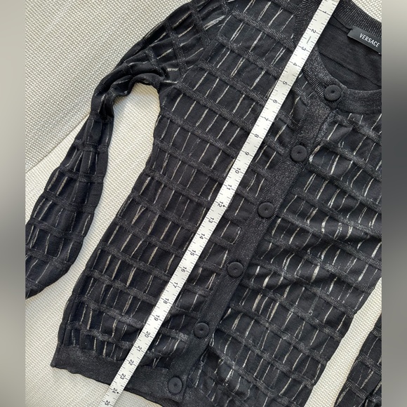 VERSACE fine black/gold cardigan XS-S/40 - Picture 4 of 7